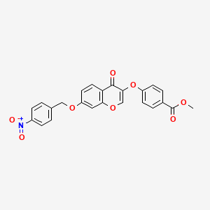 molecular formula C24H17NO8 B2791555 methyl 4-({7-[(4-nitrophenyl)methoxy]-4-oxo-4H-chromen-3-yl}oxy)benzoate CAS No. 713090-85-8