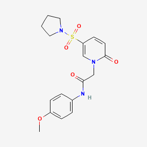 molecular formula C18H21N3O5S B2791583 N-(4-methoxyphenyl)-2-[2-oxo-5-(pyrrolidine-1-sulfonyl)-1,2-dihydropyridin-1-yl]acetamide CAS No. 1251710-76-5