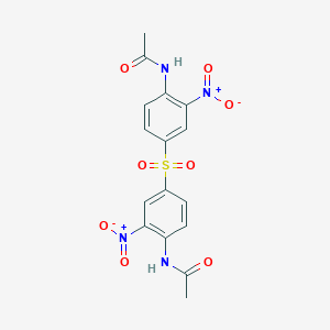 molecular formula C16H14N4O8S B2791605 N-[4-(4-ACETAMIDO-3-NITROBENZENESULFONYL)-2-NITROPHENYL]ACETAMIDE CAS No. 13107-62-5