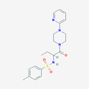 molecular formula C20H26N4O3S B2791645 4-methyl-N-{1-oxo-1-[4-(pyridin-2-yl)piperazin-1-yl]butan-2-yl}benzene-1-sulfonamide CAS No. 1009592-98-6