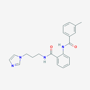 molecular formula C21H22N4O2 B279166 N-[3-(1H-imidazol-1-yl)propyl]-2-[(3-methylbenzoyl)amino]benzamide 