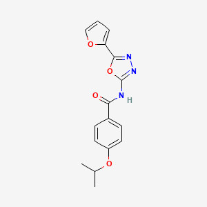 molecular formula C16H15N3O4 B2791670 N-(5-(furan-2-yl)-1,3,4-oxadiazol-2-yl)-4-isopropoxybenzamide CAS No. 887884-58-4