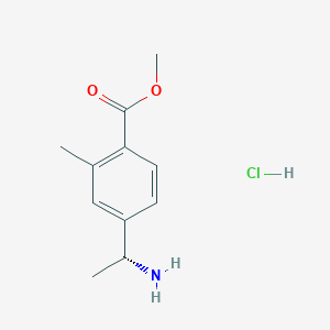 molecular formula C11H16ClNO2 B2791676 methyl4-[(1R)-1-aminoethyl]-2-methylbenzoatehydrochloride CAS No. 2309431-53-4