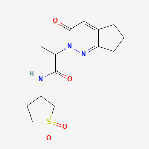 molecular formula C14H19N3O4S B2791698 N-(1,1-dioxidotetrahydrothiophen-3-yl)-2-(3-oxo-3,5,6,7-tetrahydro-2H-cyclopenta[c]pyridazin-2-yl)propanamide CAS No. 2097901-84-1