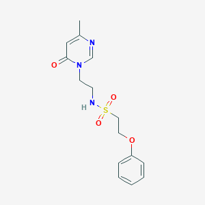 molecular formula C15H19N3O4S B2791712 N-(2-(4-methyl-6-oxopyrimidin-1(6H)-yl)ethyl)-2-phenoxyethanesulfonamide CAS No. 2034543-74-1