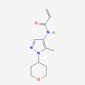 molecular formula C12H17N3O2 B2791714 n-[5-Methyl-1-(oxan-4-yl)-1h-pyrazol-4-yl]prop-2-enamide CAS No. 2179914-27-1