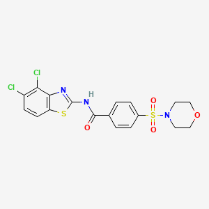 molecular formula C18H15Cl2N3O4S2 B2791729 N-(4,5-dichlorobenzo[d]thiazol-2-yl)-4-(morpholinosulfonyl)benzamide CAS No. 896675-75-5