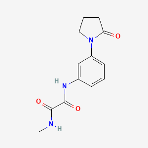 molecular formula C13H15N3O3 B2791736 N1-methyl-N2-(3-(2-oxopyrrolidin-1-yl)phenyl)oxalamide CAS No. 941957-95-5