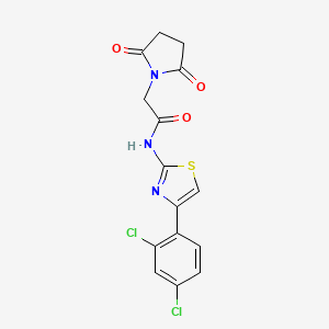 molecular formula C15H11Cl2N3O3S B2791743 N-[4-(2,4-dichlorophenyl)-1,3-thiazol-2-yl]-2-(2,5-dioxopyrrolidin-1-yl)acetamide CAS No. 477569-12-3