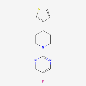 B2791765 5-Fluoro-2-(4-thiophen-3-ylpiperidin-1-yl)pyrimidine CAS No. 2379974-97-5