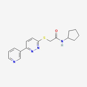 molecular formula C16H18N4OS B2791855 N-cyclopentyl-2-{[6-(pyridin-3-yl)pyridazin-3-yl]sulfanyl}acetamide CAS No. 872701-46-7