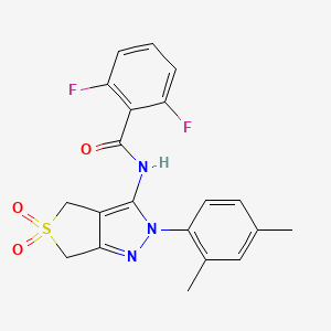 molecular formula C20H17F2N3O3S B2791888 N-[2-(2,4-dimethylphenyl)-5,5-dioxo-2H,4H,6H-5lambda6-thieno[3,4-c]pyrazol-3-yl]-2,6-difluorobenzamide CAS No. 450339-70-5