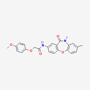 molecular formula C24H22N2O5 B2791899 N-(8,10-dimethyl-11-oxo-10,11-dihydrodibenzo[b,f][1,4]oxazepin-2-yl)-2-(4-methoxyphenoxy)acetamide CAS No. 922135-95-3