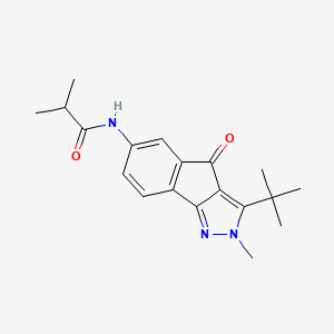 N-{3-tert-butyl-2-methyl-4-oxo-2H,4H-indeno[1,2-c]pyrazol-6-yl}-2-methylpropanamide