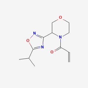 1-[3-(5-Propan-2-yl-1,2,4-oxadiazol-3-yl)morpholin-4-yl]prop-2-en-1-one