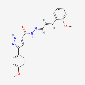 (E)-3-(4-methoxyphenyl)-N'-((E)-3-(2-methoxyphenyl)allylidene)-1H-pyrazole-5-carbohydrazide