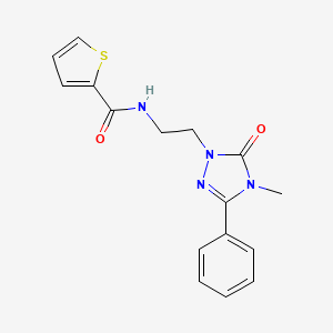 molecular formula C16H16N4O2S B2791953 N-(2-(4-methyl-5-oxo-3-phenyl-4,5-dihydro-1H-1,2,4-triazol-1-yl)ethyl)thiophene-2-carboxamide CAS No. 1203095-94-6