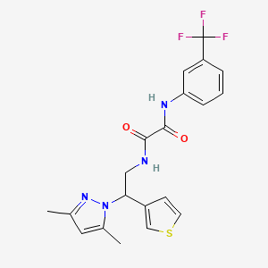 molecular formula C20H19F3N4O2S B2791966 N-[2-(3,5-dimethyl-1H-pyrazol-1-yl)-2-(thiophen-3-yl)ethyl]-N'-[3-(trifluoromethyl)phenyl]ethanediamide CAS No. 2034252-81-6