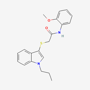 molecular formula C20H22N2O2S B2792014 N-(2-methoxyphenyl)-2-[(1-propyl-1H-indol-3-yl)sulfanyl]acetamide CAS No. 905699-33-4