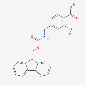 molecular formula C23H19NO5 B2792019 4-[({[(9H-fluoren-9-yl)methoxy]carbonyl}amino)methyl]-2-hydroxybenzoic acid CAS No. 2230799-79-6