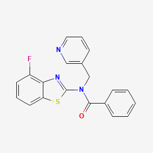 molecular formula C20H14FN3OS B2792048 N-(4-fluoro-1,3-benzothiazol-2-yl)-N-[(pyridin-3-yl)methyl]benzamide CAS No. 895010-56-7