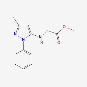 molecular formula C13H15N3O2 B2792114 methyl N-(3-methyl-1-phenyl-1H-pyrazol-5-yl)glycinate CAS No. 1432316-67-0