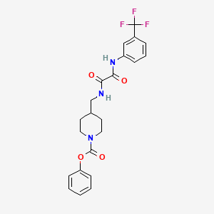 molecular formula C22H22F3N3O4 B2792144 phenyl 4-[({[3-(trifluoromethyl)phenyl]carbamoyl}formamido)methyl]piperidine-1-carboxylate CAS No. 1235648-16-4