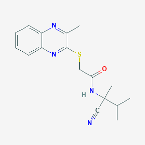 molecular formula C17H20N4OS B2792159 N-(1-cyano-1,2-dimethylpropyl)-2-[(3-methylquinoxalin-2-yl)sulfanyl]acetamide CAS No. 1241258-92-3