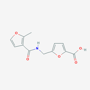 molecular formula C12H11NO5 B2792164 5-{[(2-Methyl-furan-3-carbonyl)-amino]-methyl}-furan-2-carboxylic acid 