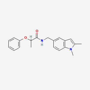 molecular formula C20H22N2O2 B2792165 N-[(1,2-dimethylindol-5-yl)methyl]-2-phenoxypropanamide CAS No. 852137-63-4