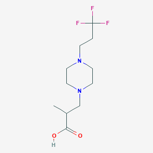 molecular formula C11H19F3N2O2 B2792202 2-Methyl-3-[4-(3,3,3-trifluoropropyl)piperazin-1-yl]propanoic acid CAS No. 1975118-03-6