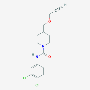 molecular formula C16H18Cl2N2O2 B2792231 N-(3,4-dichlorophenyl)-4-((prop-2-yn-1-yloxy)methyl)piperidine-1-carboxamide CAS No. 1251559-76-8