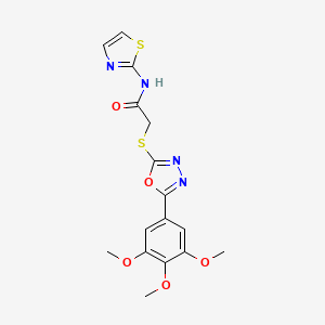 molecular formula C16H16N4O5S2 B2792252 N-(1,3-THIAZOL-2-YL)-2-{[5-(3,4,5-TRIMETHOXYPHENYL)-1,3,4-OXADIAZOL-2-YL]SULFANYL}ACETAMIDE CAS No. 851129-32-3
