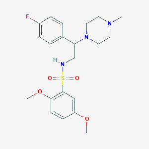 molecular formula C21H28FN3O4S B2792294 N-(2-(4-fluorophenyl)-2-(4-methylpiperazin-1-yl)ethyl)-2,5-dimethoxybenzenesulfonamide CAS No. 898451-36-0
