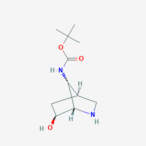 molecular formula C11H20N2O3 B2792297 rac-tert-butylN-[(1R,4S,6R,7S)-6-hydroxy-2-azabicyclo[2.2.1]heptan-7-yl]carbamate CAS No. 2101334-38-5