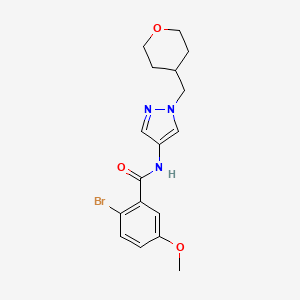 2-bromo-5-methoxy-N-(1-((tetrahydro-2H-pyran-4-yl)methyl)-1H-pyrazol-4-yl)benzamide