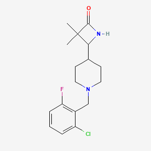 molecular formula C17H22ClFN2O B2792320 4-{1-[(2-Chloro-6-fluorophenyl)methyl]piperidin-4-yl}-3,3-dimethylazetidin-2-one CAS No. 2094321-65-8