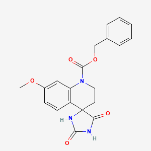 molecular formula C20H19N3O5 B2792323 Benzyl-7-methoxy-2',5'-dioxospiro[2,3-dihydroquinoline-4,4'-imidazolidine]-1-carboxylate CAS No. 940935-51-3