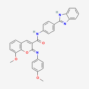 (2Z)-N-[4-(1H-benzimidazol-2-yl)phenyl]-8-methoxy-2-[(4-methoxyphenyl)imino]-2H-chromene-3-carboxamide