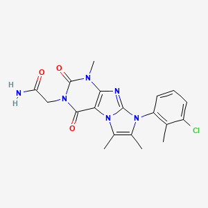 2-[6-(3-Chloro-2-methylphenyl)-4,7,8-trimethyl-1,3-dioxopurino[7,8-a]imidazol-2-yl]acetamide