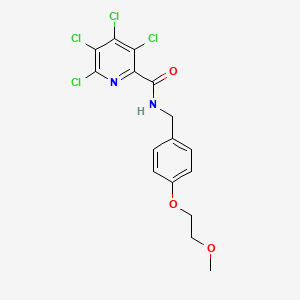 3,4,5,6-tetrachloro-N-[[4-(2-methoxyethoxy)phenyl]methyl]pyridine-2-carboxamide