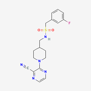N-((1-(3-cyanopyrazin-2-yl)piperidin-4-yl)methyl)-1-(3-fluorophenyl)methanesulfonamide