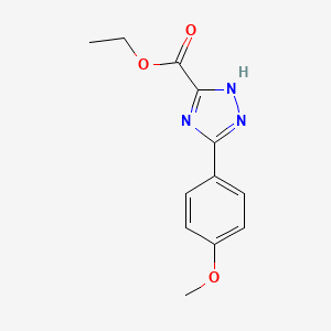molecular formula C12H13N3O3 B2792355 ethyl 3-(4-methoxyphenyl)-1H-1,2,4-triazole-5-carboxylate CAS No. 1406499-29-3