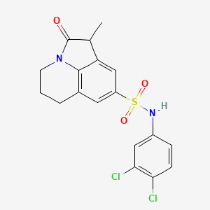 molecular formula C18H16Cl2N2O3S B2792402 N-(3,4-dichlorophenyl)-1-methyl-2-oxo-2,4,5,6-tetrahydro-1H-pyrrolo[3,2,1-ij]quinoline-8-sulfonamide CAS No. 898455-19-1