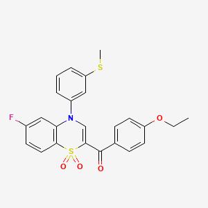 (4-ethoxyphenyl){6-fluoro-4-[3-(methylthio)phenyl]-1,1-dioxido-4H-1,4-benzothiazin-2-yl}methanone
