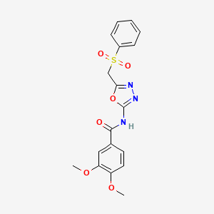 3,4-dimethoxy-N-(5-((phenylsulfonyl)methyl)-1,3,4-oxadiazol-2-yl)benzamide