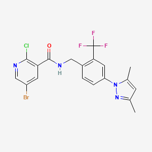 5-bromo-2-chloro-N-{[4-(3,5-dimethyl-1H-pyrazol-1-yl)-2-(trifluoromethyl)phenyl]methyl}pyridine-3-carboxamide