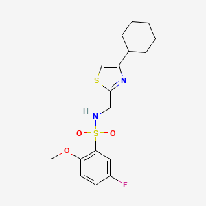 N-((4-cyclohexylthiazol-2-yl)methyl)-5-fluoro-2-methoxybenzenesulfonamide