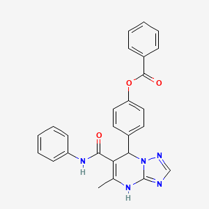 4-(5-Methyl-6-(phenylcarbamoyl)-4,7-dihydro-[1,2,4]triazolo[1,5-a]pyrimidin-7-yl)phenyl benzoate