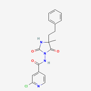 2-chloro-N-[4-methyl-2,5-dioxo-4-(2-phenylethyl)imidazolidin-1-yl]pyridine-4-carboxamide